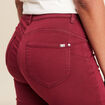 Pantalon droit taille haute 7/8ème bordeaux femme