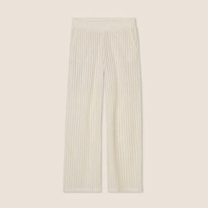 pantalon maille large ecru femme Pantalon maille large ecru femme