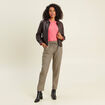 Veste doubl&eacute;e marron fonc&eacute; femme