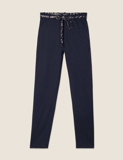 Pantalon jogging réversible bleu foncé femme