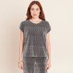 T-shirt manches courtes gris argent femme
