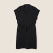 Robe droite ceinture nouée noir femme