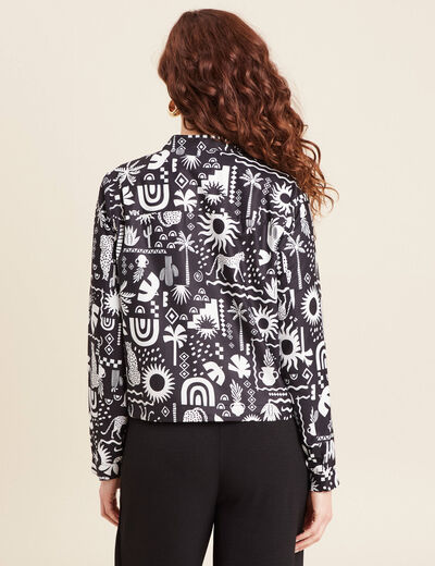 Blouson zippé 2 poches noir femme