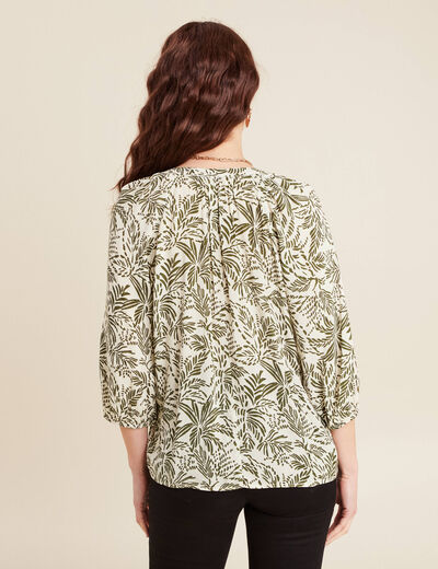 Blouse manches 3/4 ecru femme