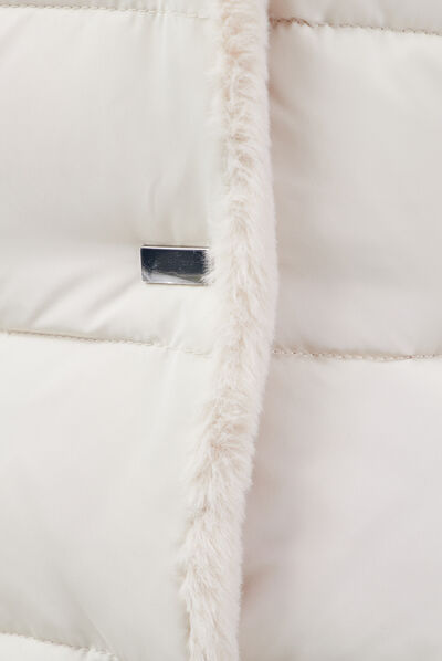 Doudoune courte creme femme