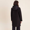 Manteau ajust&eacute; capuche amovible noir femme