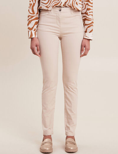 Pantalon magique ajusté taille standard ecru femme