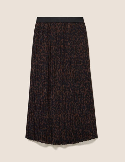 Jupe doubl&eacute;e marron femme