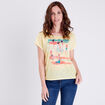 T-shirt manches courtes jaune clair femme