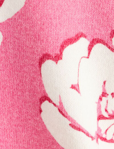 Pull col rond rose femme