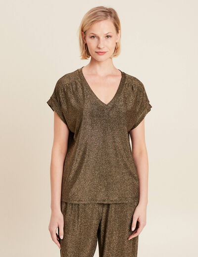 T-shirt manches courtes camel femme