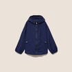 Parka ample doubl&eacute;e avec capuche bleu marine femme