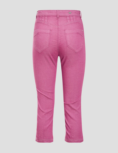 Pantacourt droit taille haute violet femme