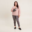 Pull manches longues ajouré vieux rose femme