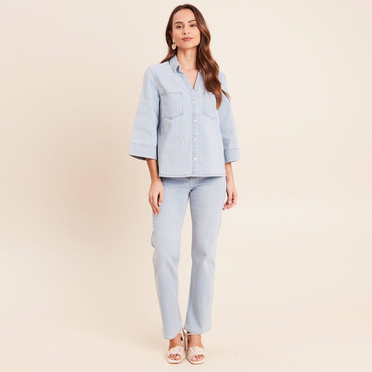 Jean coupe droite taille standard blanc femme