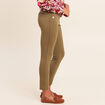 Legging 7/8&egrave;me taille bascul&eacute;e en maille vert kaki femme