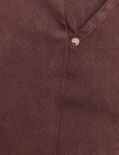 Jean large taille haute &agrave; paillettes marron fonc&eacute; femme