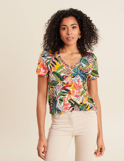T-shirt manches courtes bleu ciel femme