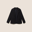 Blazer col tailleur doubl&eacute; noir femme