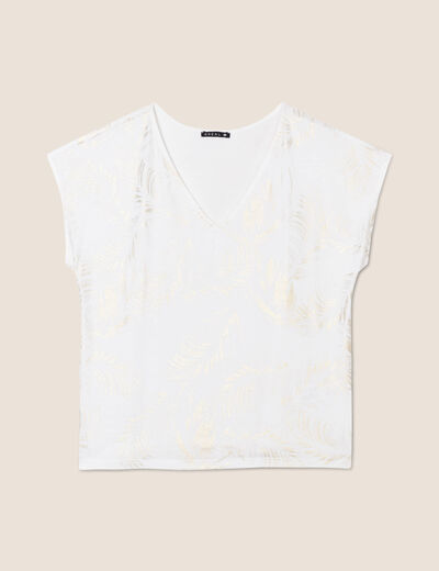 T-shirt manches courtes blanc femme