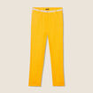 Pantalon flou ceinturé jaune or femme