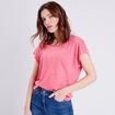 T-shirt manches courtes rose fushia femme