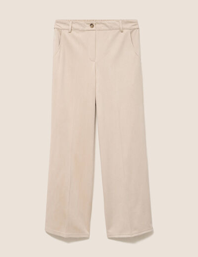 Pantalon large 7/8&egrave;me sable femme