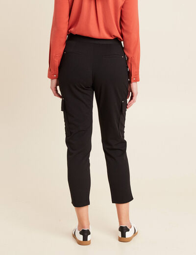 Pantalon cargo flou noir femme