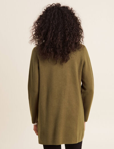 Gilet manches longues vert kaki femme