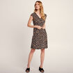 Robe droite col en V noir femme