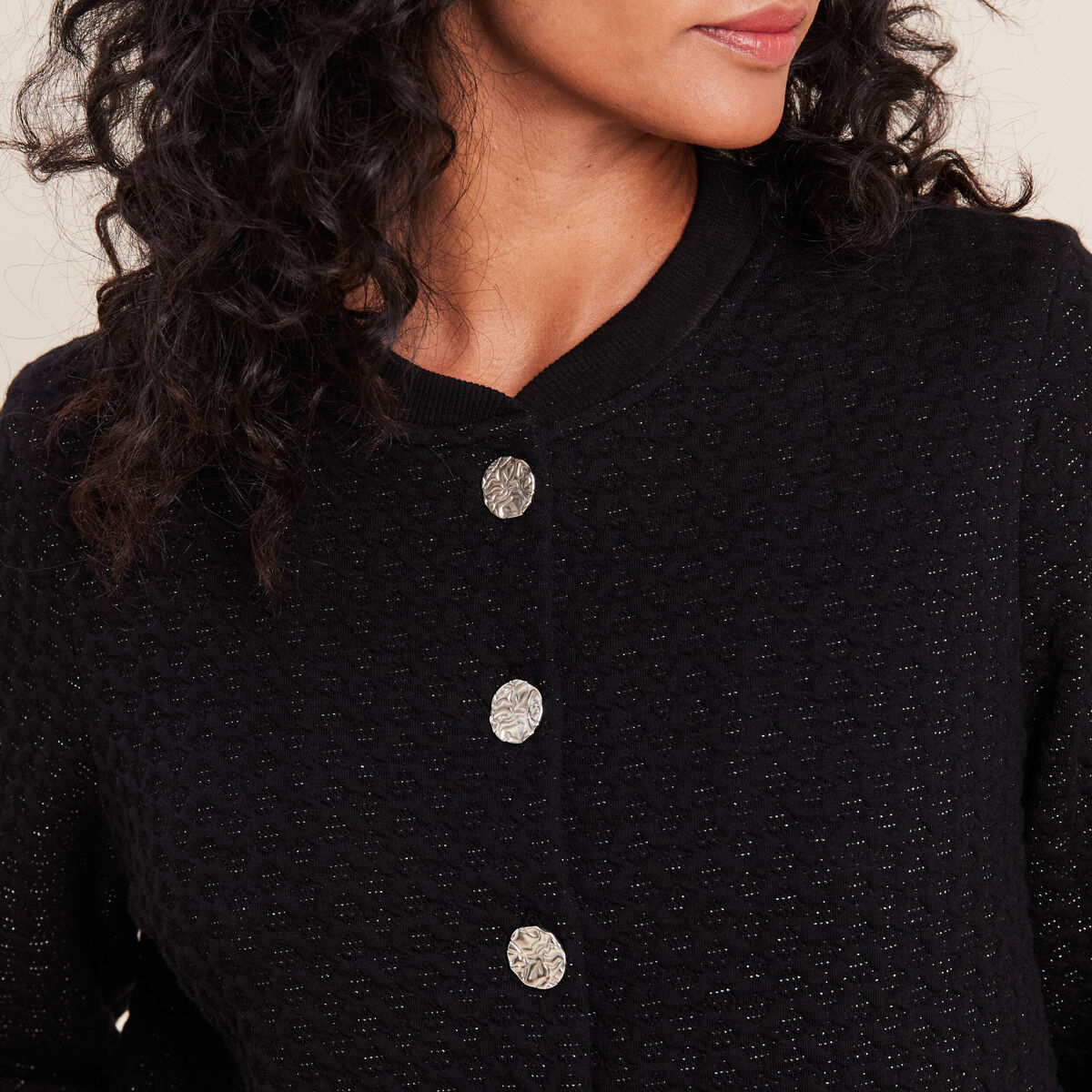 Gilet manches longues noir femme