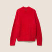 Pull col montant doux rouge femme