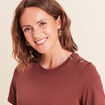 T-shirt manches courtes marron femme