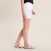 Short droit en jean blanc femme