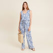 Combinaison pantalon droite bleu femme