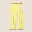 Pantalon jupe-culotte large jaune clair femme
