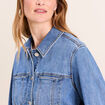 Veste jean manches longues denim double stone femme
