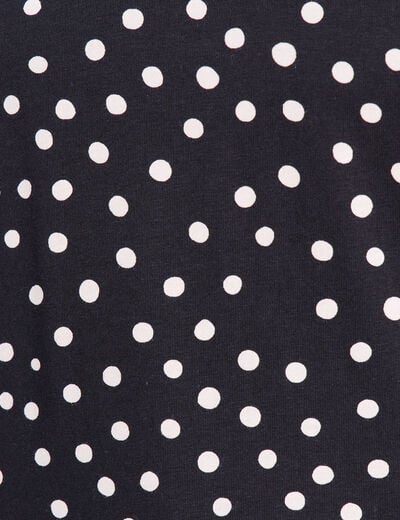 T-shirt droit col v manches courtes noir femme