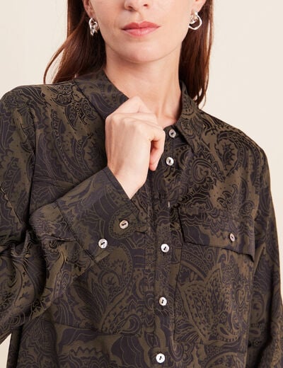 Chemise manches longues vert femme