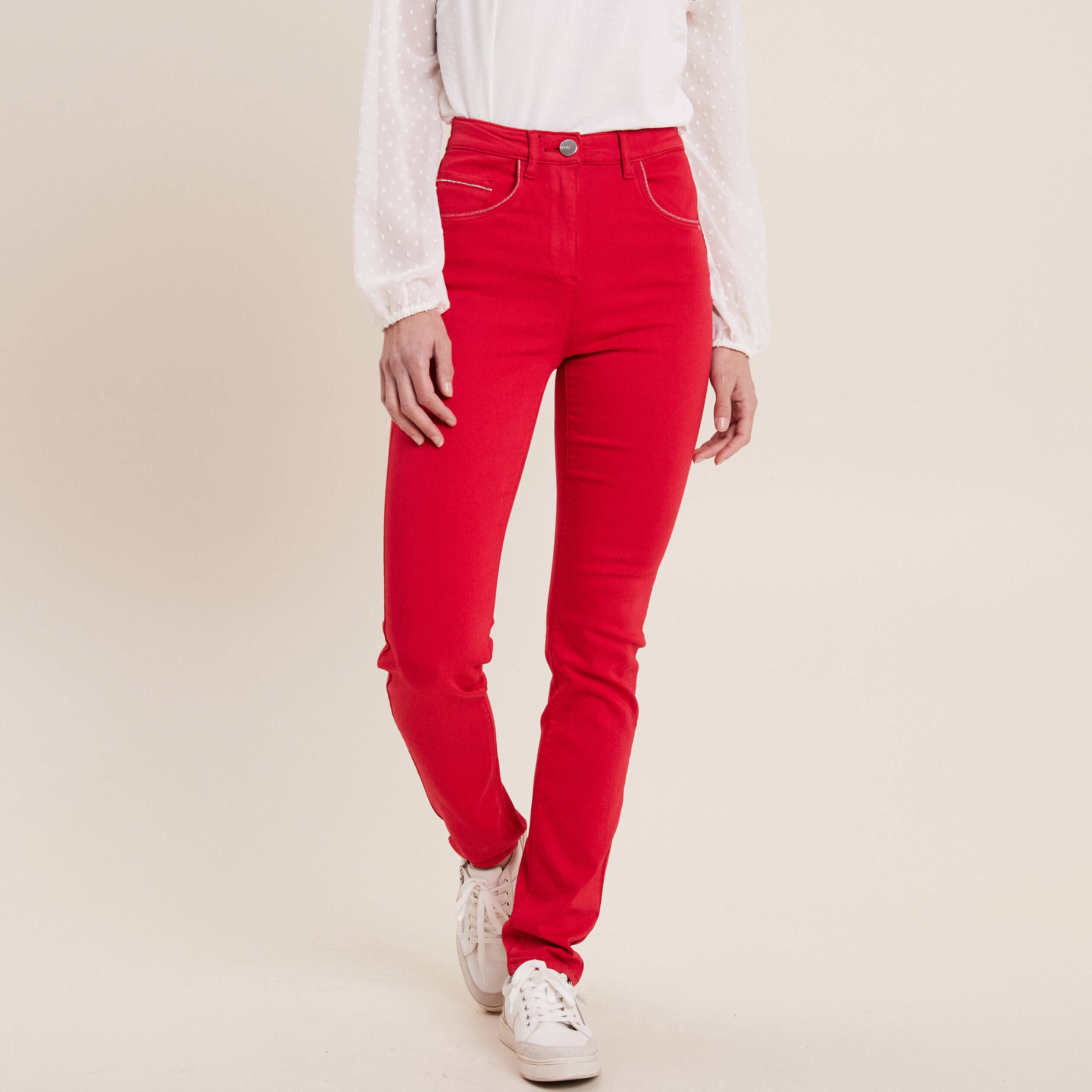 Pantalon jean rouge femme 2025