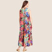 Robe longue &eacute;vas&eacute;e sans manches multicolore femme