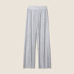 Pantalon flou métallisé gris argent femme