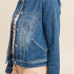 Veste jean ajustée manches longues denim double stone femme