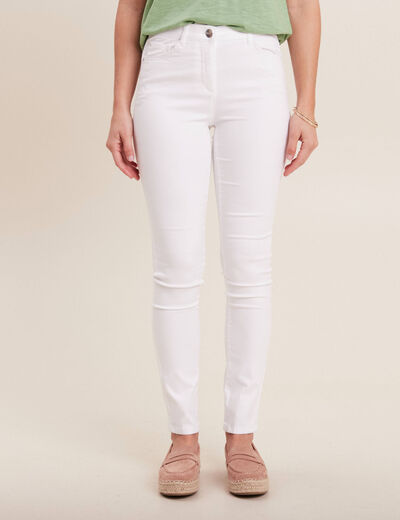 Pantalon léger taille standard long blanc femme