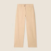 Pantalon large 7/8ème beige femme