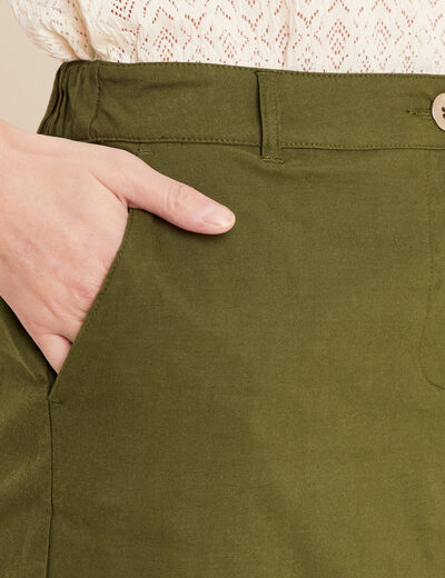 Jupe crayon vert olive femme