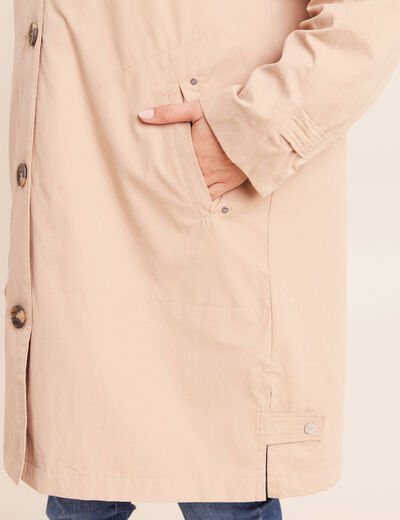 Trench doubl&eacute; satin&eacute; beige femme