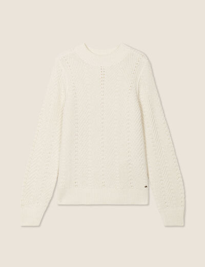 Pull manches longues ecru femme