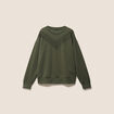 Sweat manches longues d&eacute;tail dentelle vert kaki femme