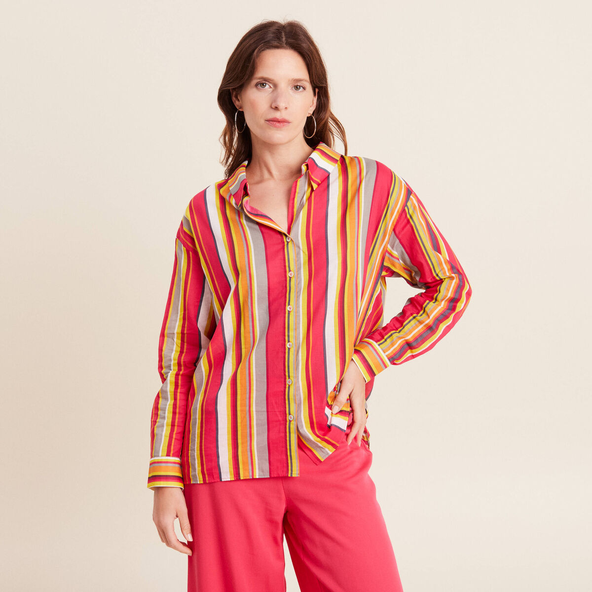Chemise rayée femme multicolore femme